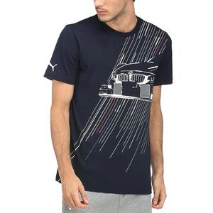 Puma BMW M Motorsport Car Team Graphic Logo Navy T Shirt Size Large